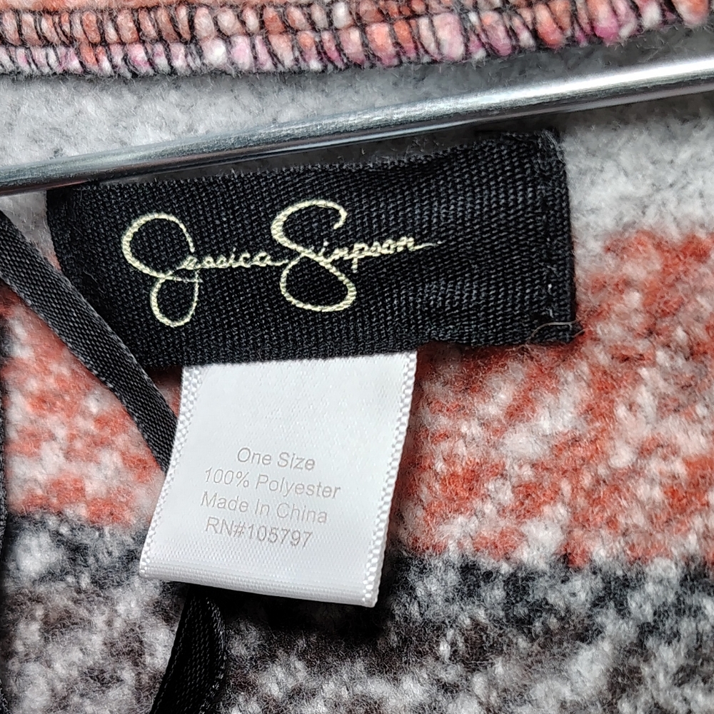 Jessica Simpson 🩷 Hooded Plaid Shawl/Wrap Women’s One Size - Picture 6 of 6